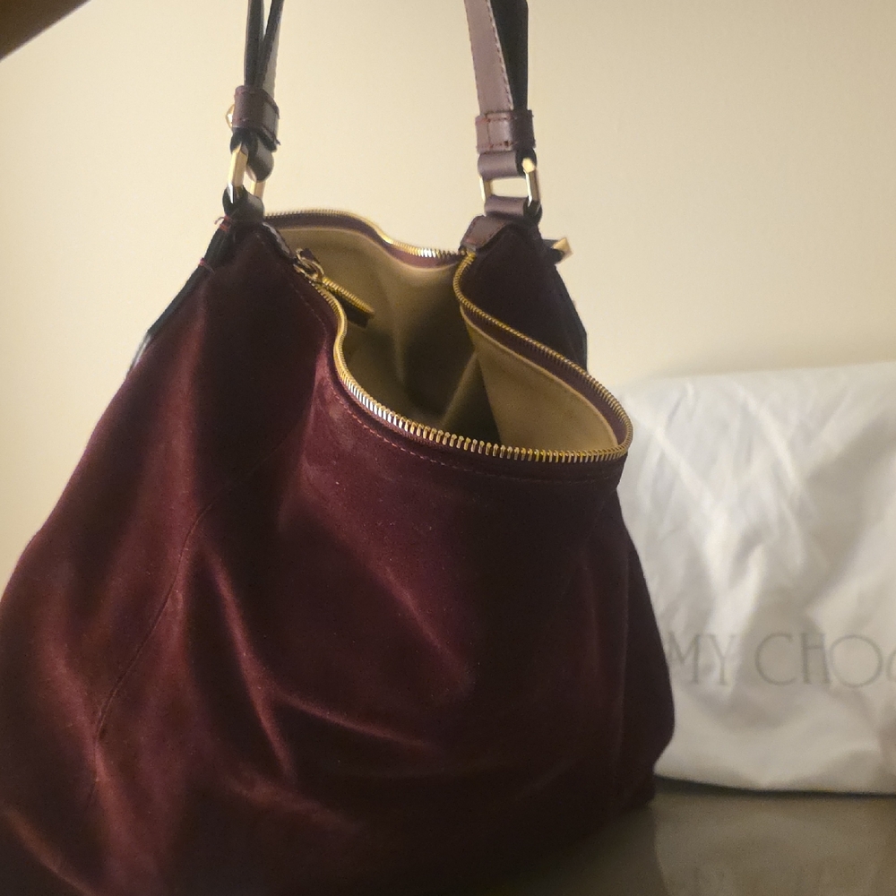 Jimmy Choo Suede Ana Hobo Bag *rare color*